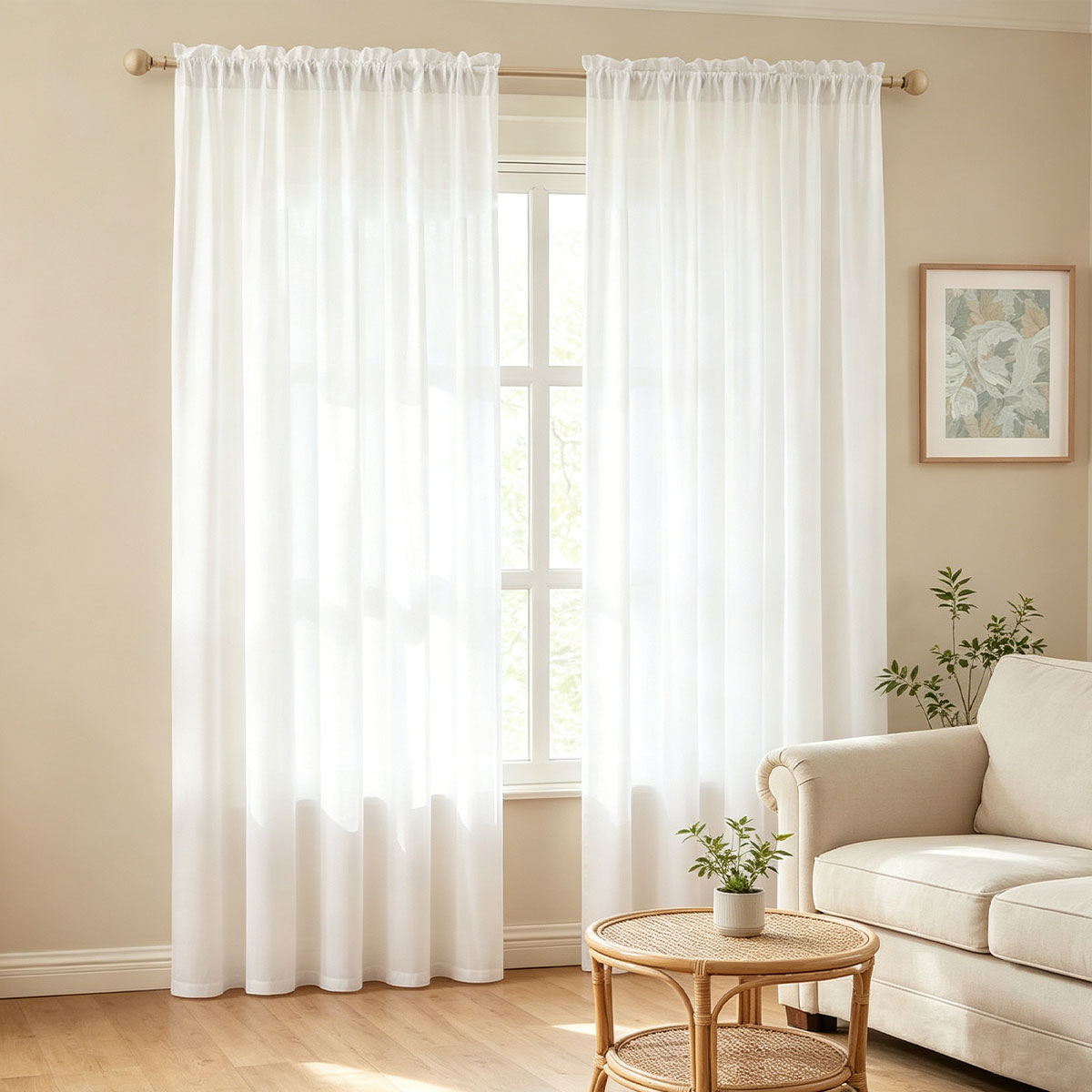Privacy Filter 2Pack - 2 Pack Solid White Rod Pocket