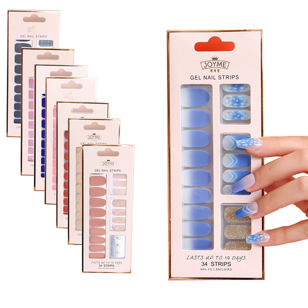 Full Cover Adhesive - 30/34tips UV-Free DIY Gel Nail Stickers