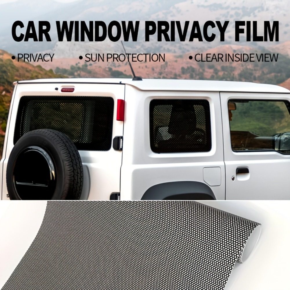 Privacy Screen Protector - 1Roll Black Perforated Vinyl Privacy Car