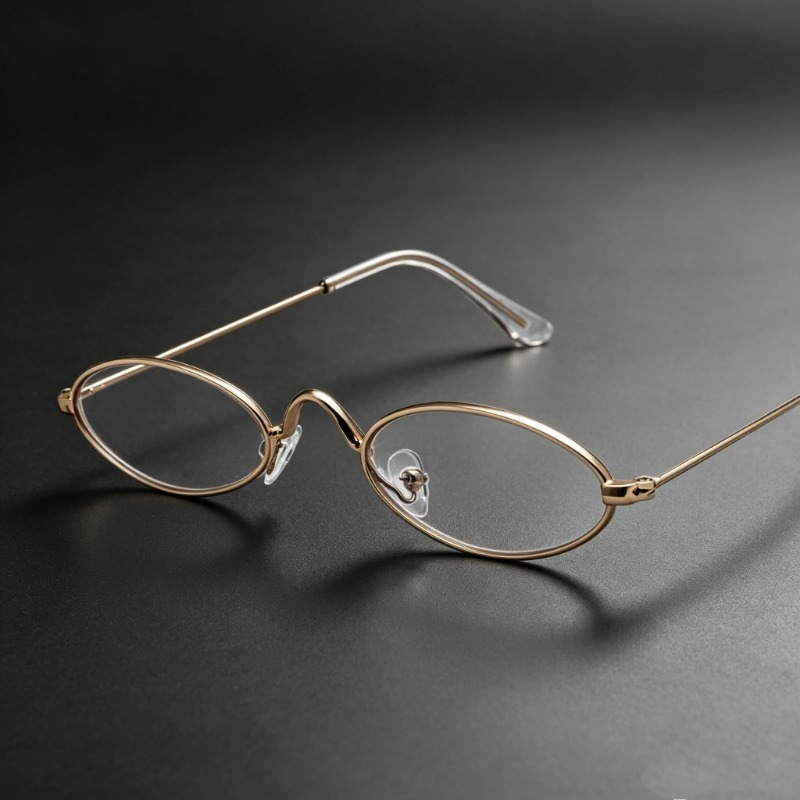 Anti Blue Light Film - Y2K Small Oval Metal Glasses Women