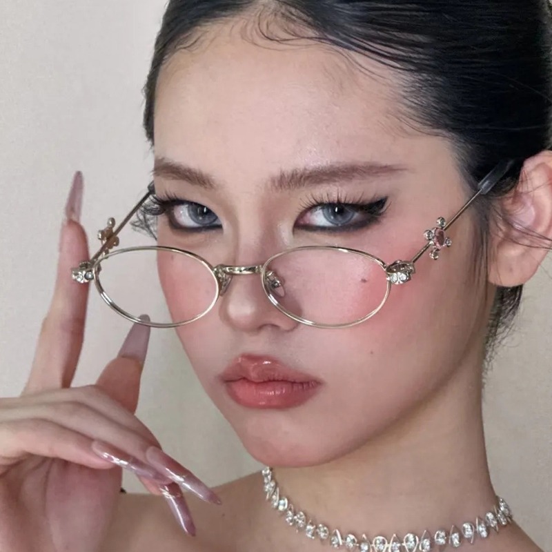 Anti Blue Light Film - Diamond Inlaid Small Frame Glasses Retro