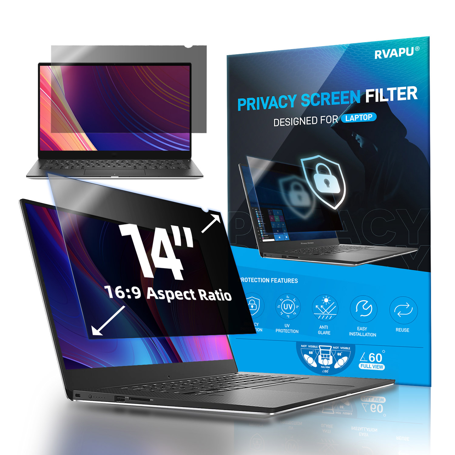 Matte Anti Glare Screen - For Laptop 14 inch Privacy Anti-peep/spy