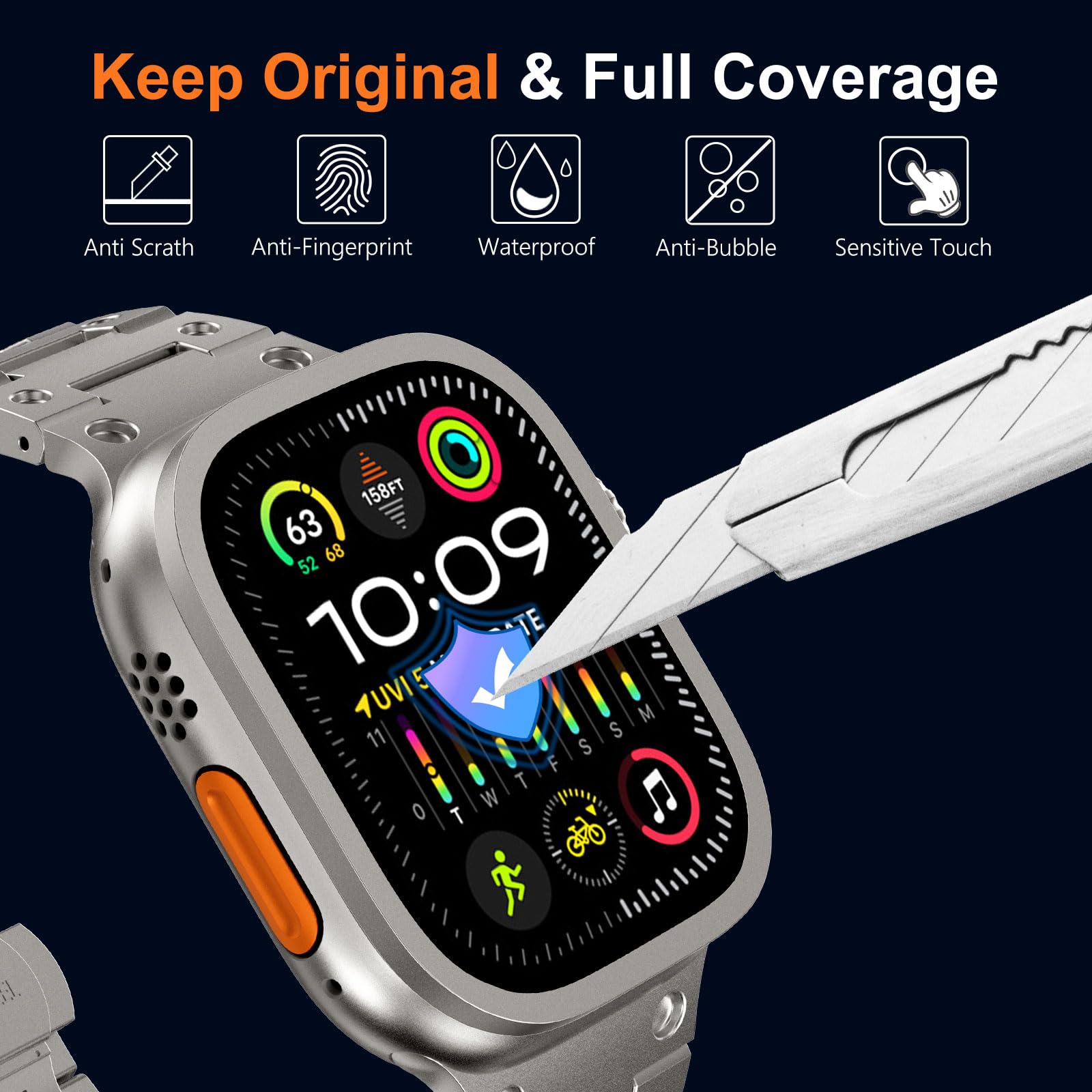 Tempered Glass for Apple Watch - Smartwatch Screen Film review and price