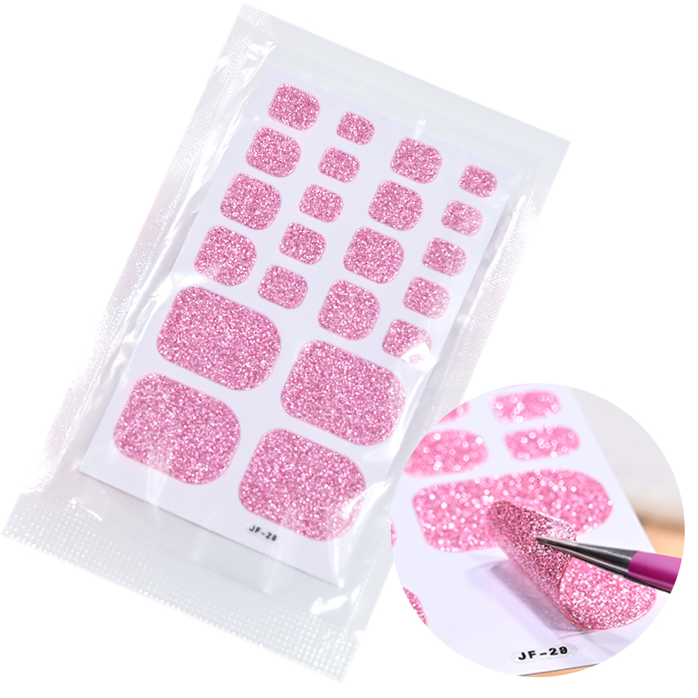 22Tips Pink Glitter Toe Nail S - Full Cover Adhesive review and price