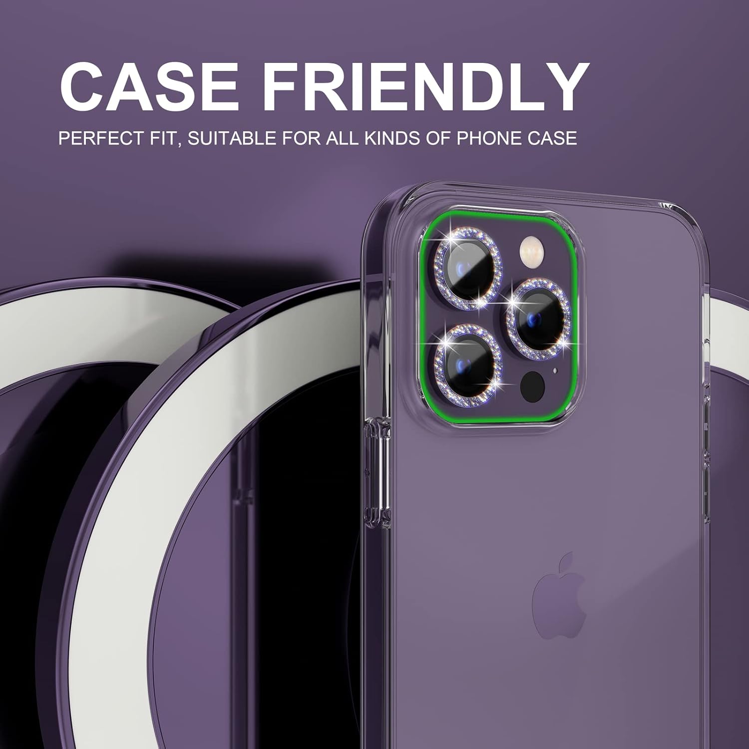 1Set Bling Glitter Purple Came - Tempered Glass Screen 9H review and price